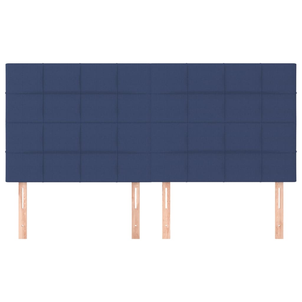 vidaXL Zagłówek niebieski 200x5x118/128 cm tkanina