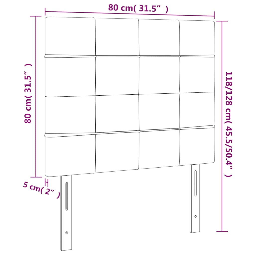 vidaXL Zagłówek granatowy 80x5x118/128 cm aksamit