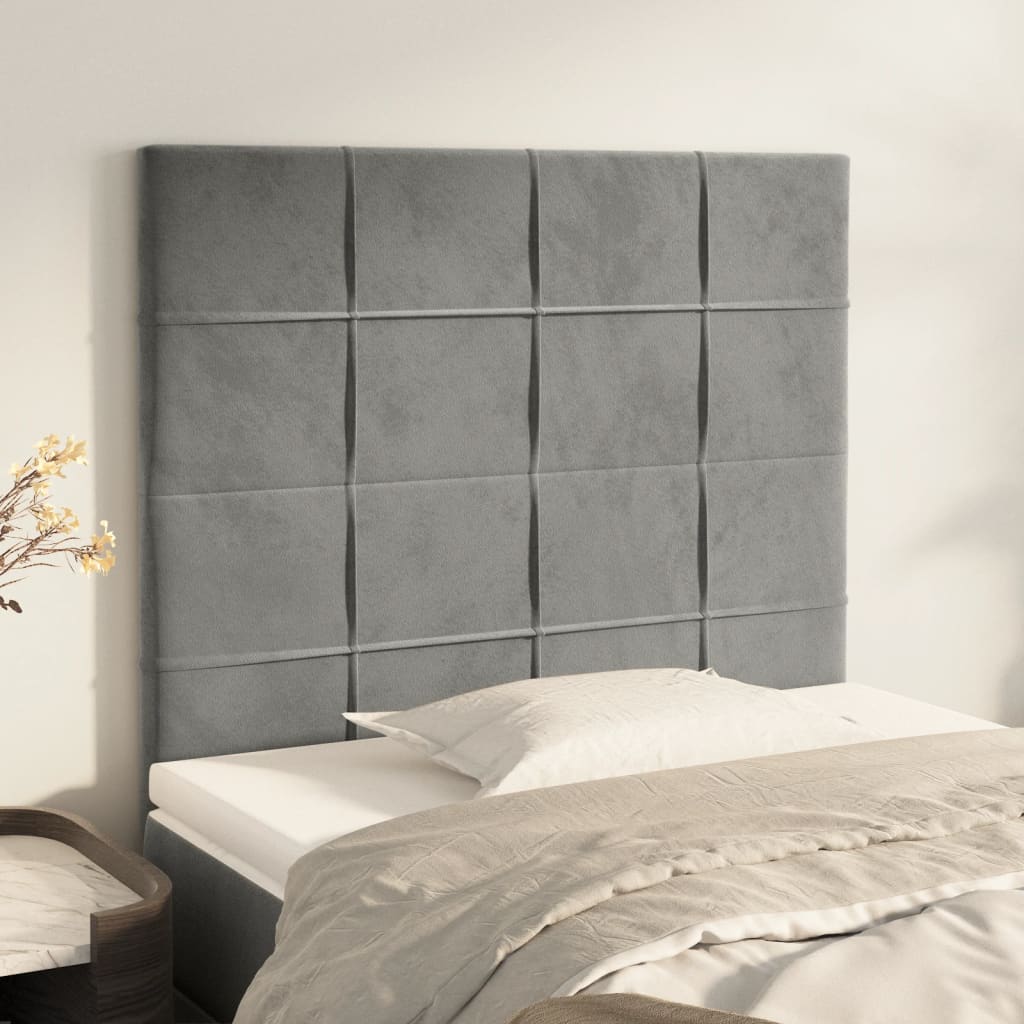 vidaXL Zagłówek jasnoszary 100x5x118/128 cm aksamit