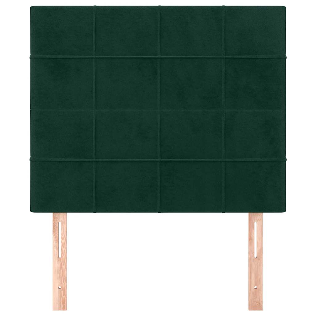 vidaXL Zagłówek ciemnozielony 100x5x118/128 cm aksamit
