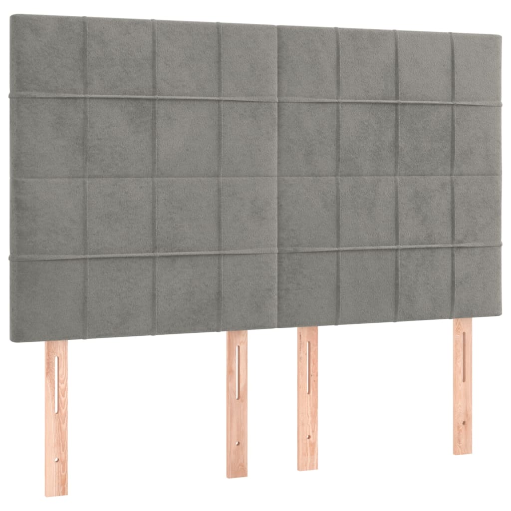 vidaXL Zagłówek jasnoszary 144x5x118/128 cm aksamit
