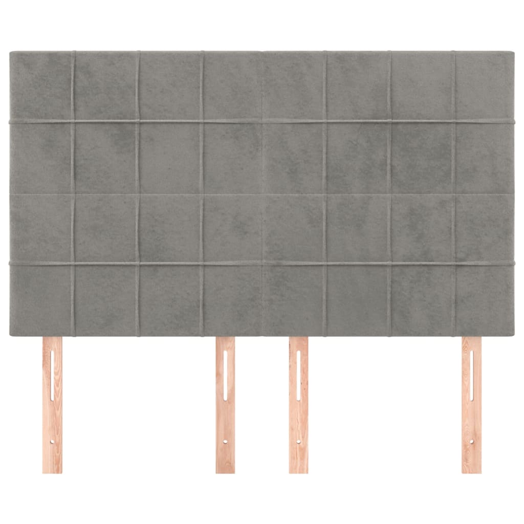 vidaXL Zagłówek jasnoszary 144x5x118/128 cm aksamit