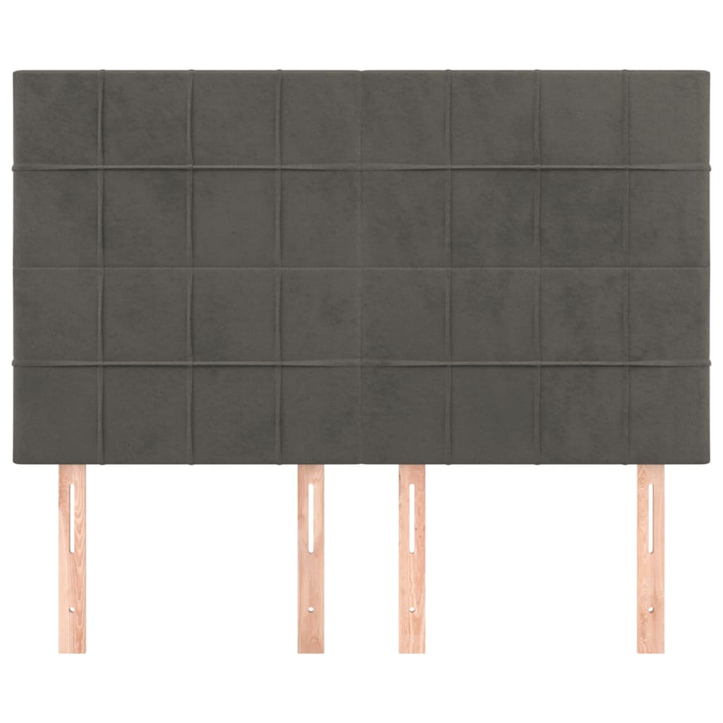 vidaXL Zagłówek ciemnoszary 144x5x118/128 cm aksamit