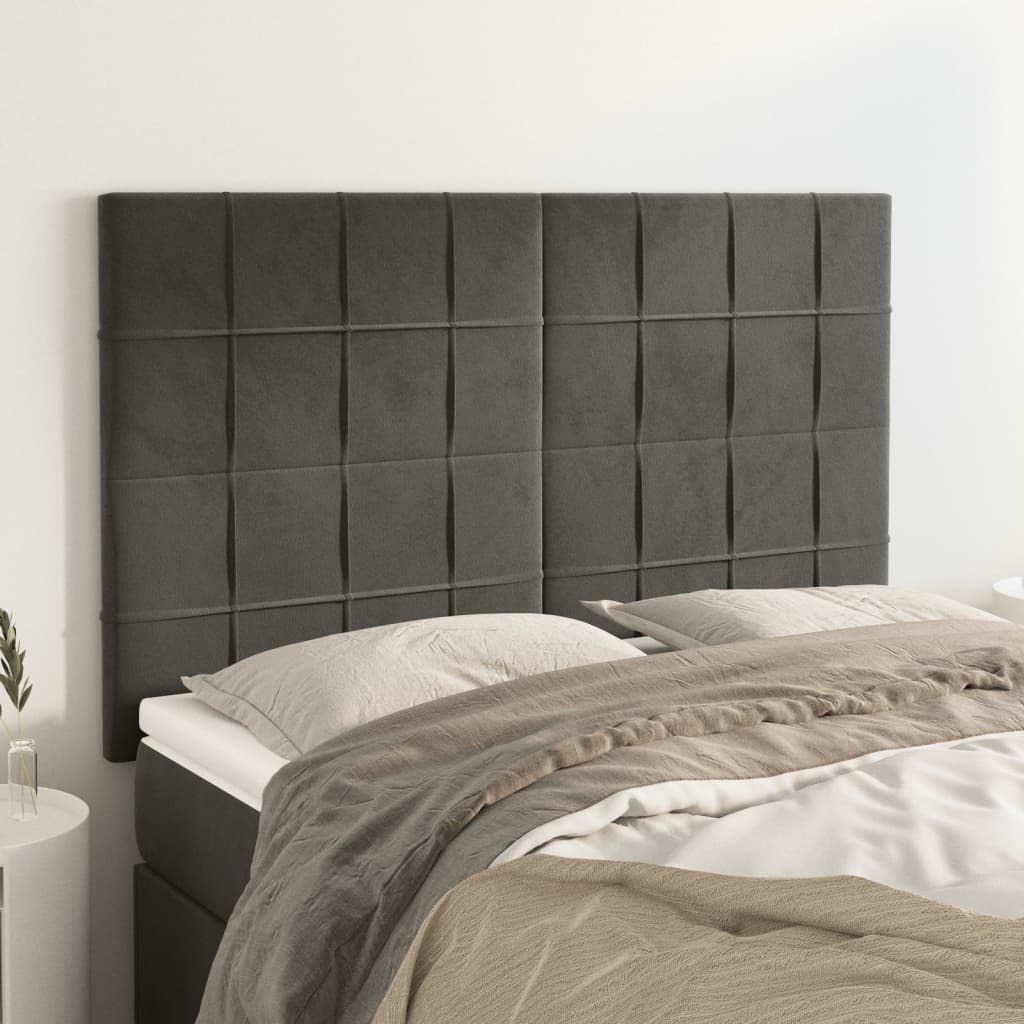 vidaXL Zagłówek ciemnoszary 144x5x118/128 cm aksamit