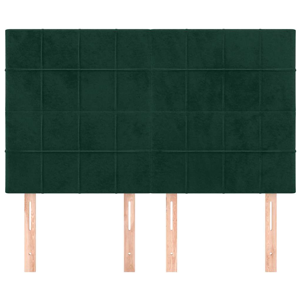 vidaXL Zagłówek ciemnozielony 144x5x118/128 cm aksamit