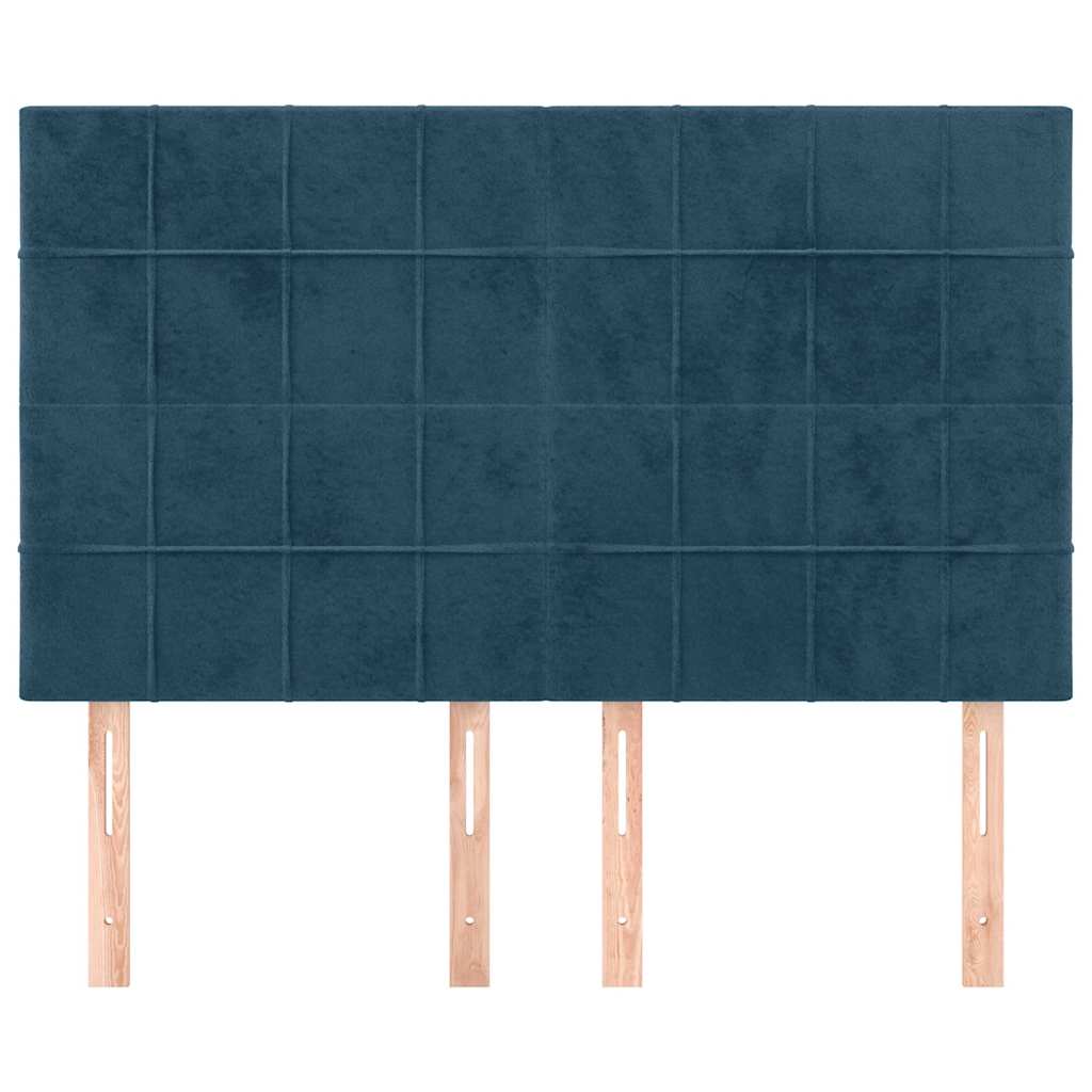 vidaXL Zagłówek granatowy 144x5x118/128 cm aksamit