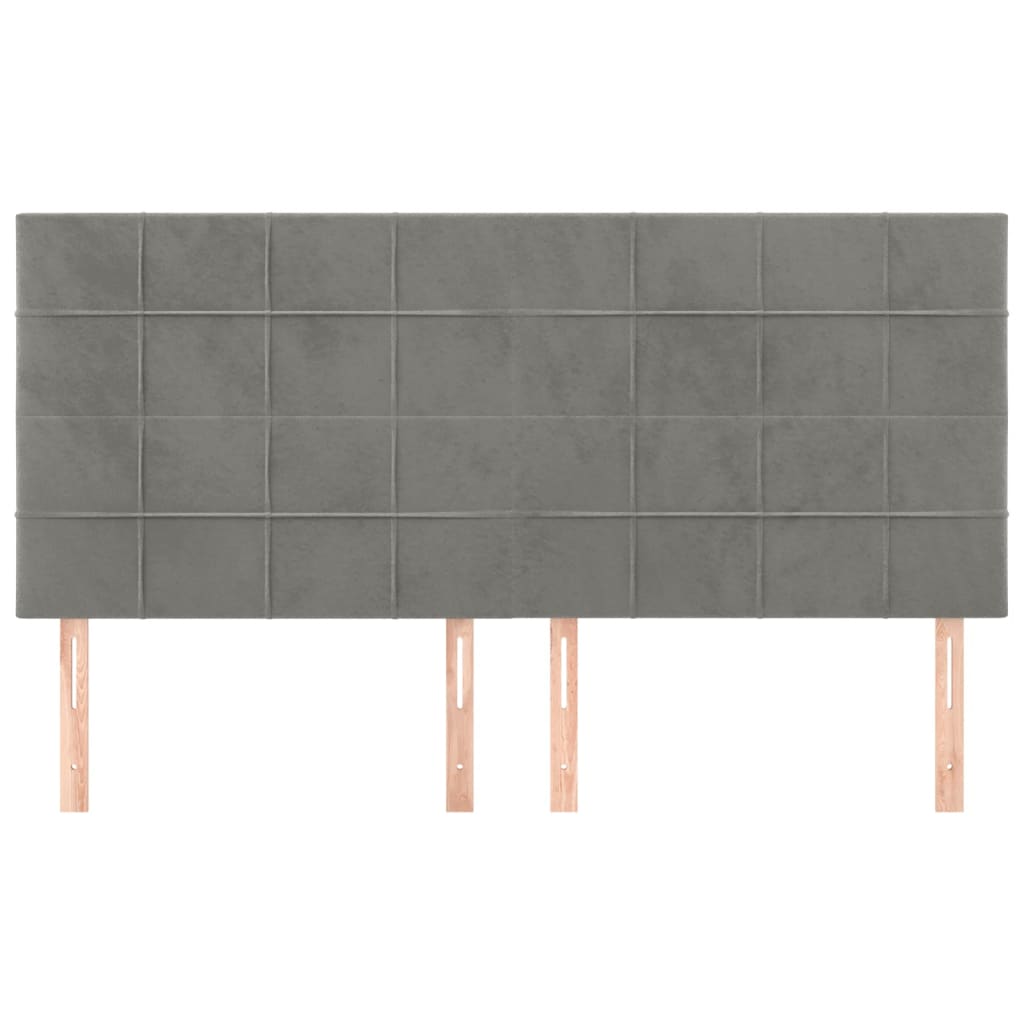 vidaXL Zagłówek jasnoszary 160x5x118/128 cm aksamit