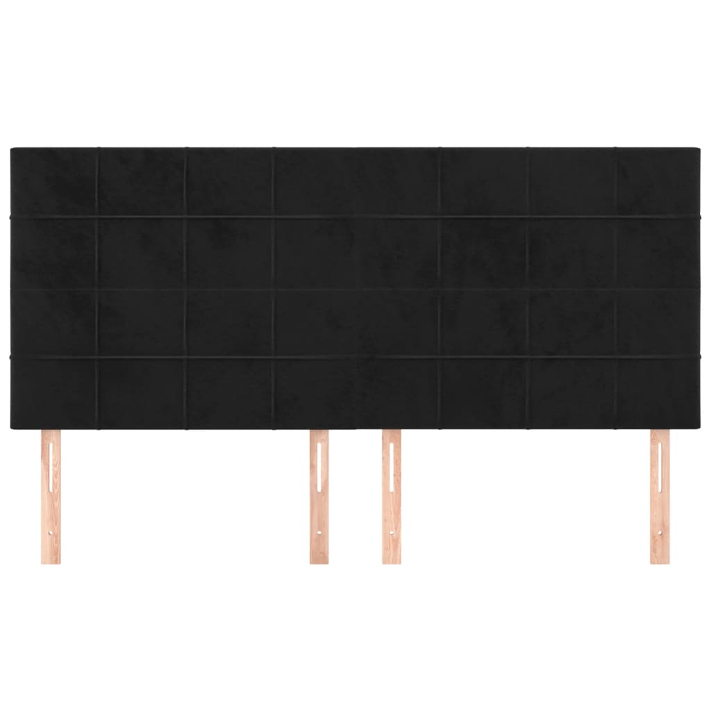vidaXL Zagłówek czarny 160x5x118/128 cm aksamit