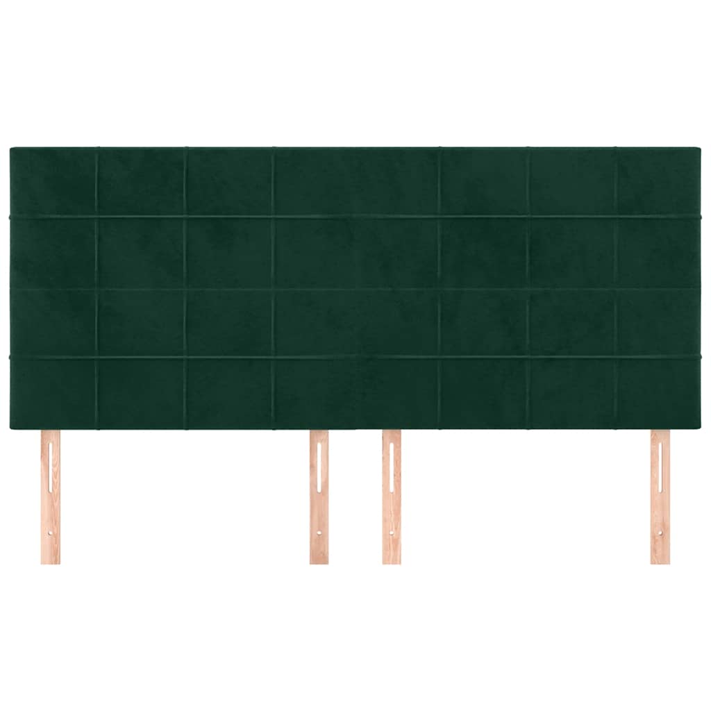 vidaXL Zagłówek ciemnozielony 160x5x118/128 cm aksamit