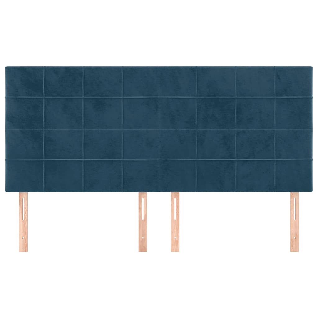 vidaXL Zagłówek granatowy 160x5x118/128 cm aksamit