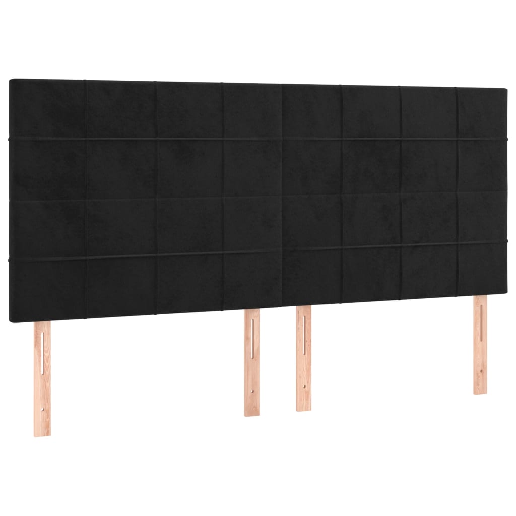 vidaXL Zagłówek czarny 180x5x118/128 cm aksamit