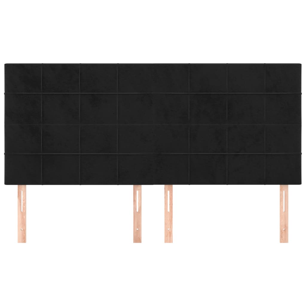 vidaXL Zagłówek czarny 180x5x118/128 cm aksamit
