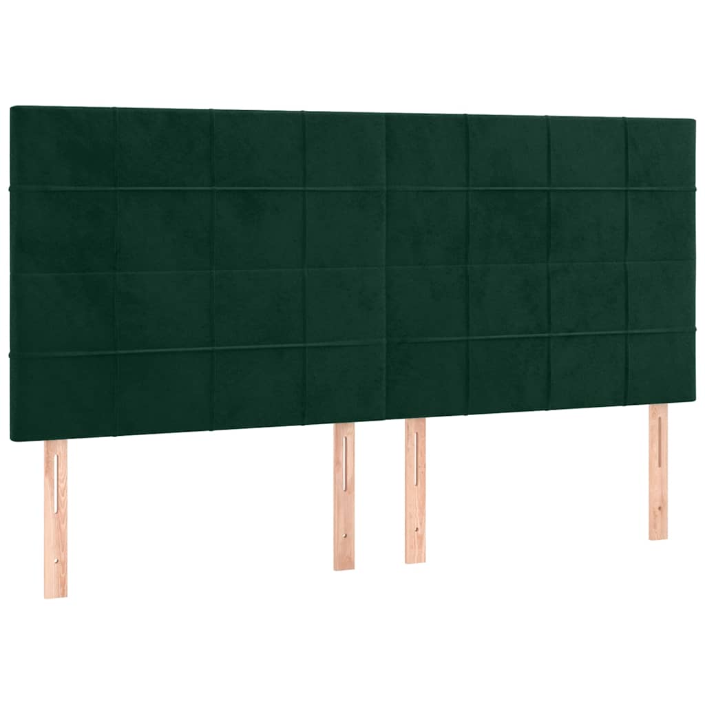 vidaXL Zagłówek ciemnozielony 180x5x118/128 cm aksamit