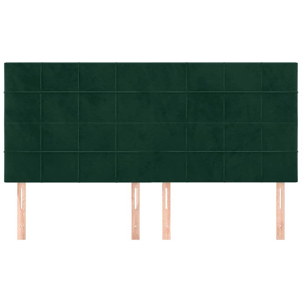 vidaXL Zagłówek ciemnozielony 180x5x118/128 cm aksamit