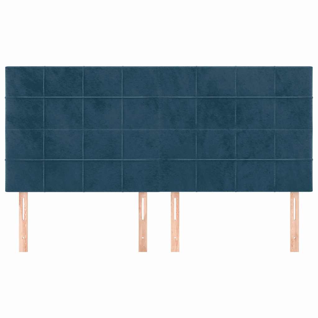 vidaXL Zagłówek granatowy 180x5x118/128 cm aksamit