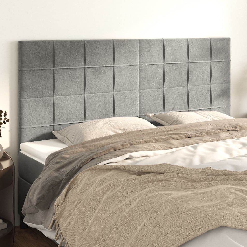 vidaXL Zagłówek jasnoszary 200x5x118/128 cm aksamit