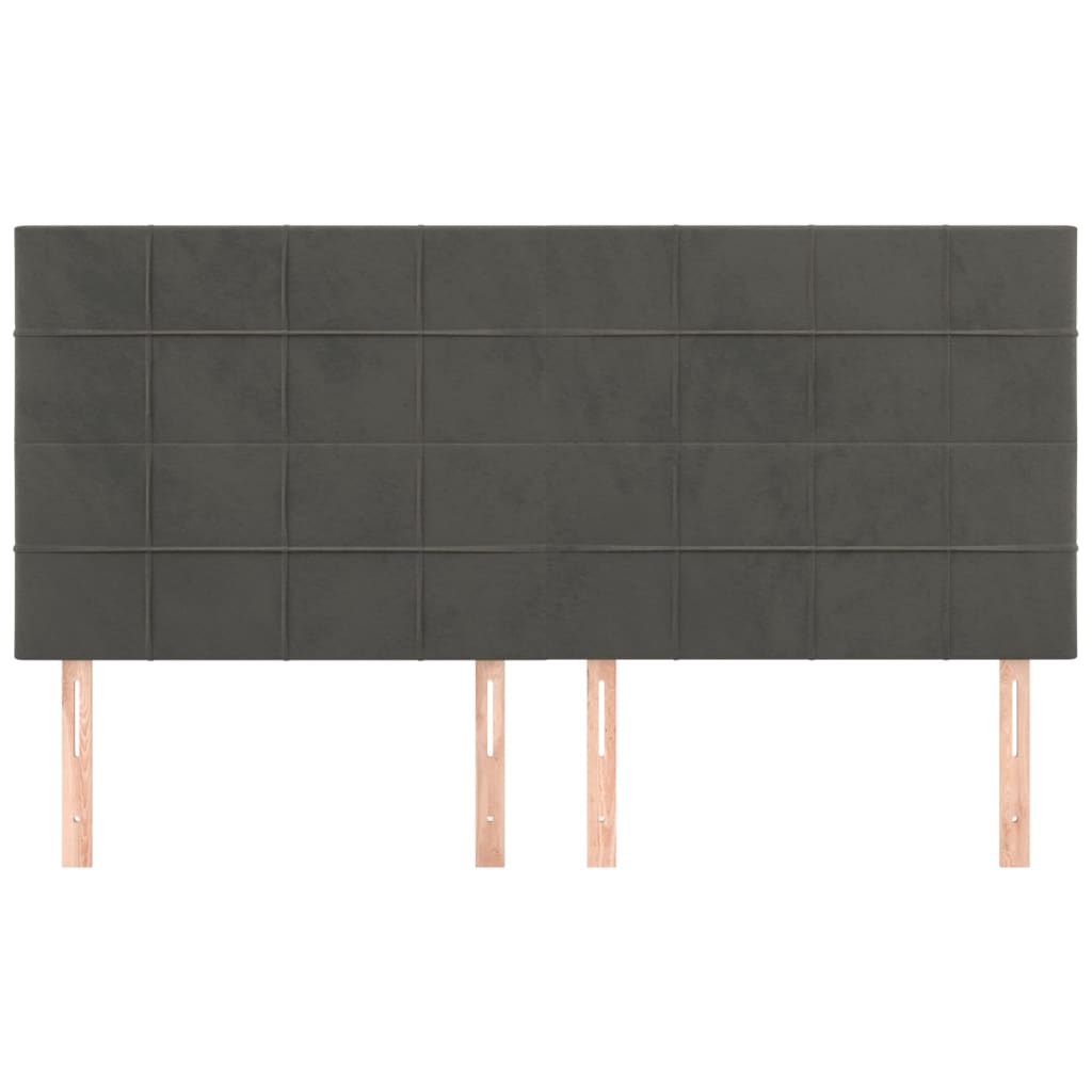 vidaXL Zagłówek ciemnoszary 200x5x118/128 cm aksamit
