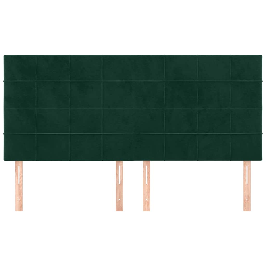 vidaXL Zagłówek ciemnozielony 200x5x118/128 cm aksamit