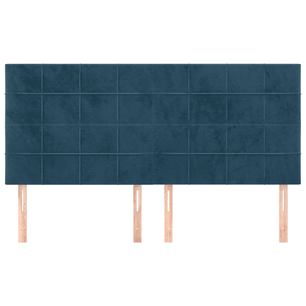 vidaXL Zagłówek granatowy 200x5x118/128 cm aksamit