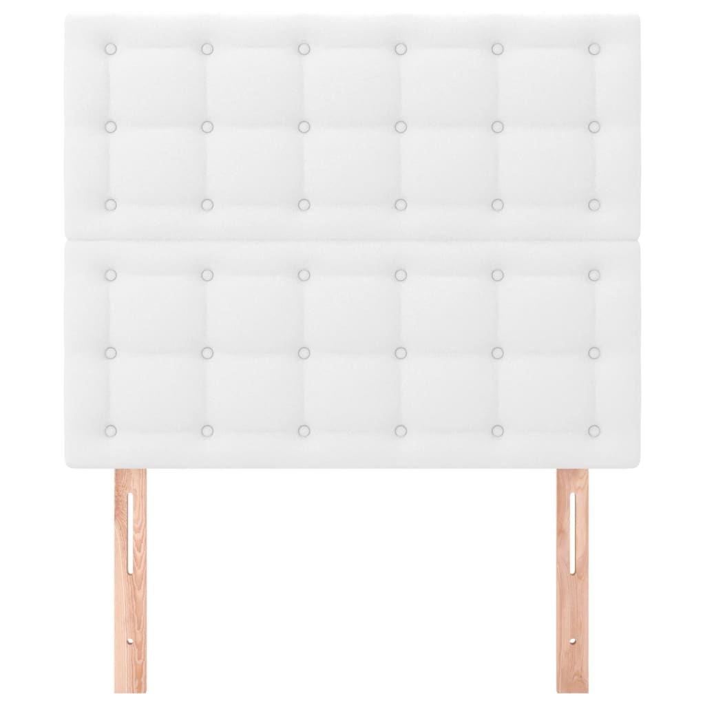 vidaXL Zagłówek biały 90x5x118/128 cm skóra ekologiczna