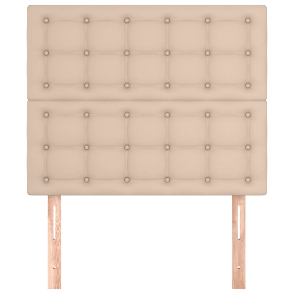 vidaXL Zagłówek cappuccino 90x5x118/128 cm skóra ekologiczna