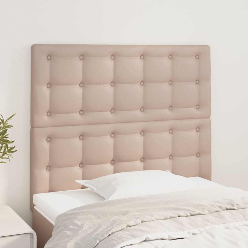 vidaXL Zagłówek cappuccino 90x5x118/128 cm skóra ekologiczna