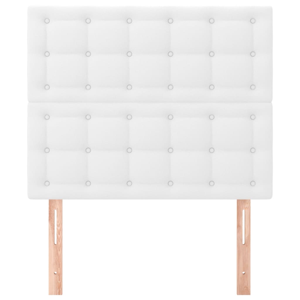 vidaXL Zagłówek biały 100x5x118/128 cm skóra ekologiczna