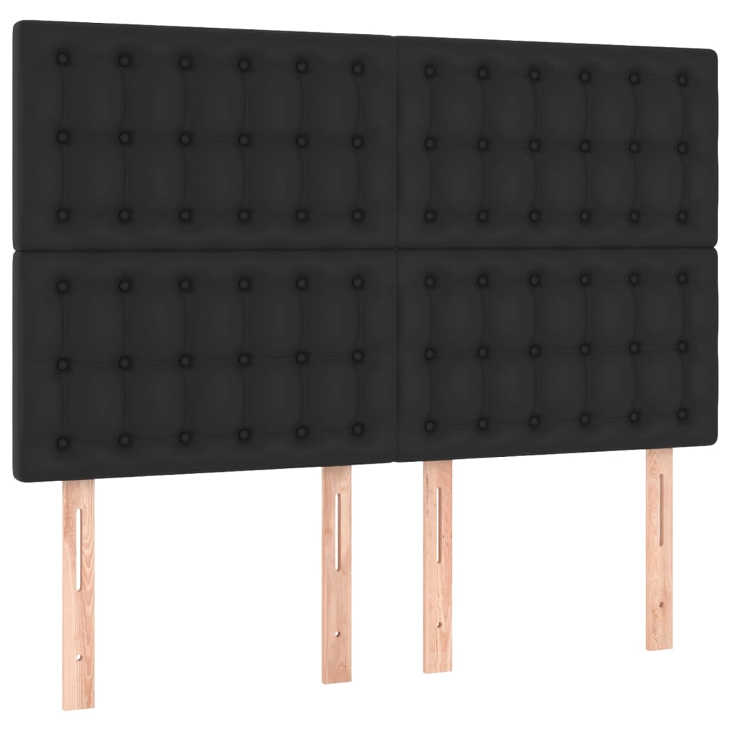 vidaXL Zagłówek czarny 144x5x118/128 cm skóra ekologiczna