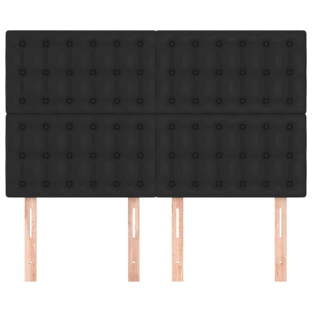 vidaXL Zagłówek czarny 144x5x118/128 cm skóra ekologiczna