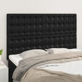 vidaXL Zagłówek czarny 144x5x118/128 cm skóra ekologiczna