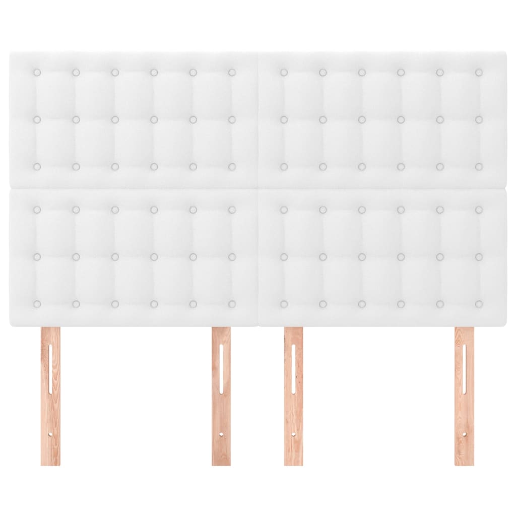vidaXL Zagłówek biały 144x5x118/128 cm skóra ekologiczna