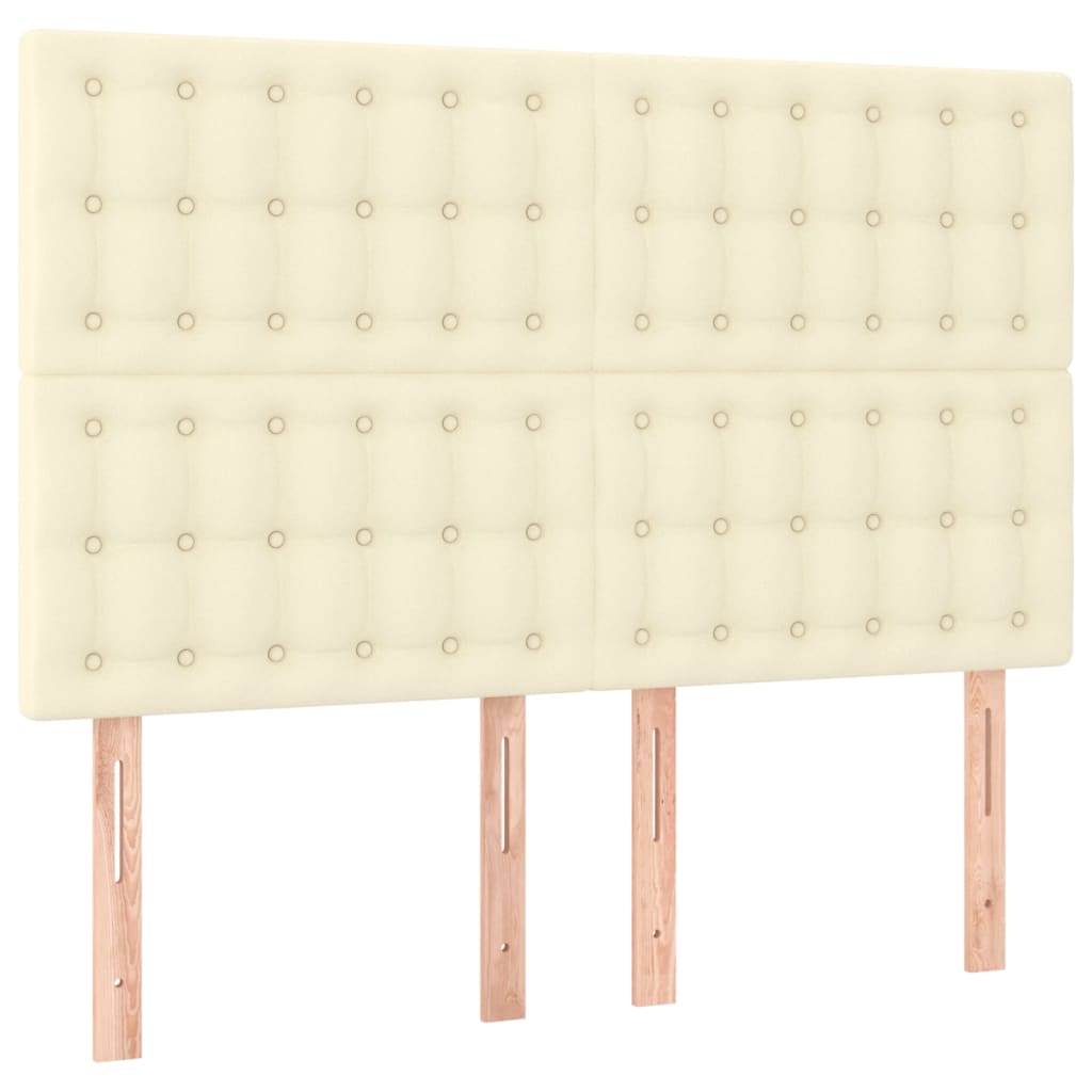 vidaXL Zagłówek kremowy 144x5x118/128 cm skóra ekologiczna