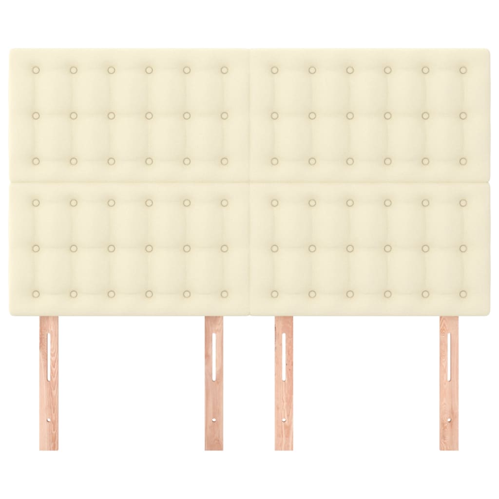 vidaXL Zagłówek kremowy 144x5x118/128 cm skóra ekologiczna