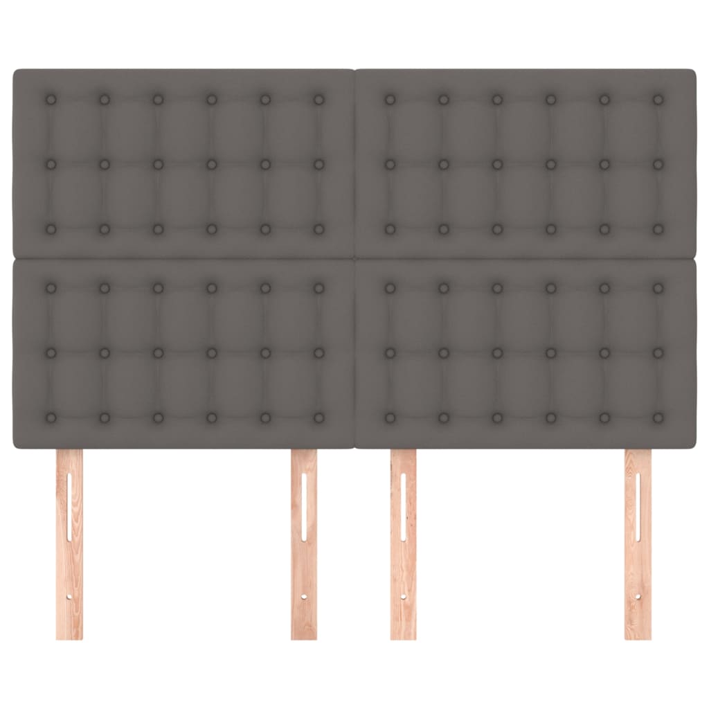 vidaXL Zagłówek szary 144x5x118/128 cm skóra ekologiczna