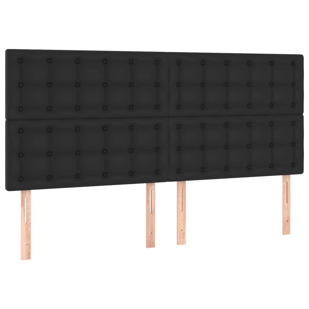 vidaXL Zagłówek czarny 160x5x118/128 cm skóra ekologiczna
