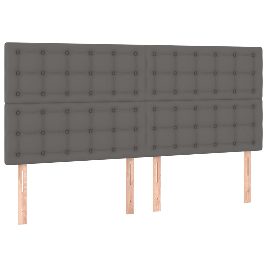 vidaXL Zagłówek szary 160x5x118/128 cm skóra ekologiczna