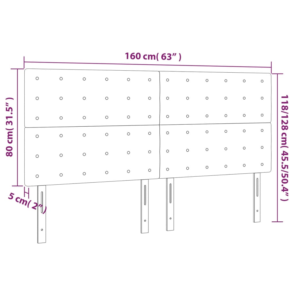 vidaXL Zagłówek cappuccino 160x5x118/128 cm skóra ekologiczna