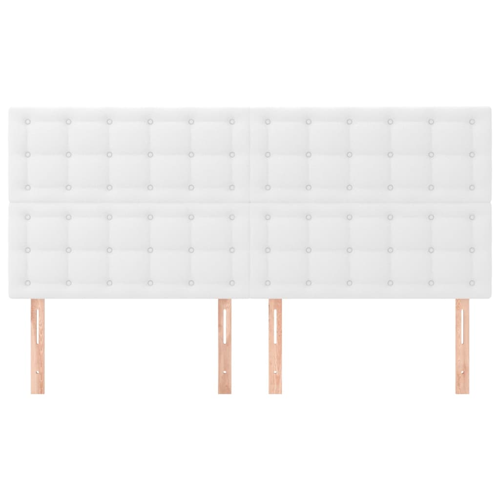 vidaXL Zagłówek biały 180x5x118/128 cm skóra ekologiczna