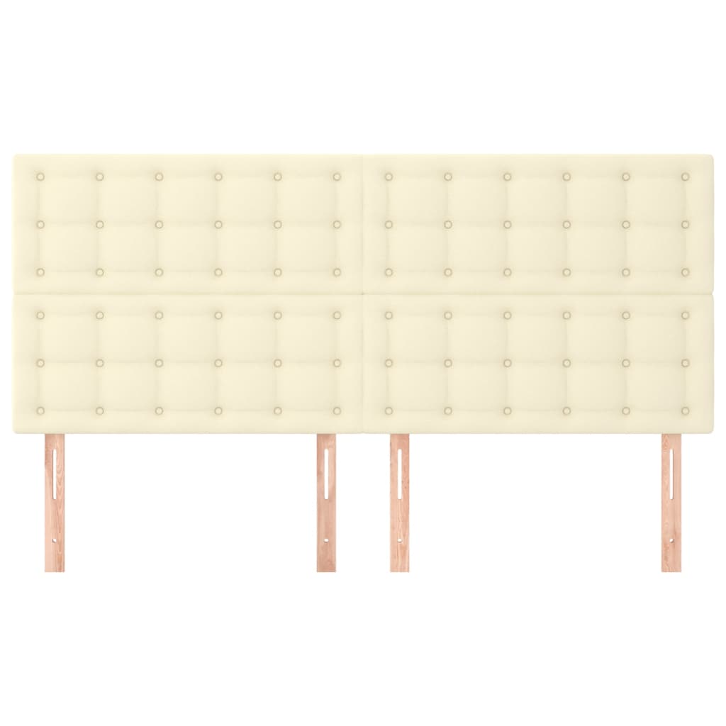 vidaXL Zagłówek kremowy 180x5x118/128 cm skóra ekologiczna