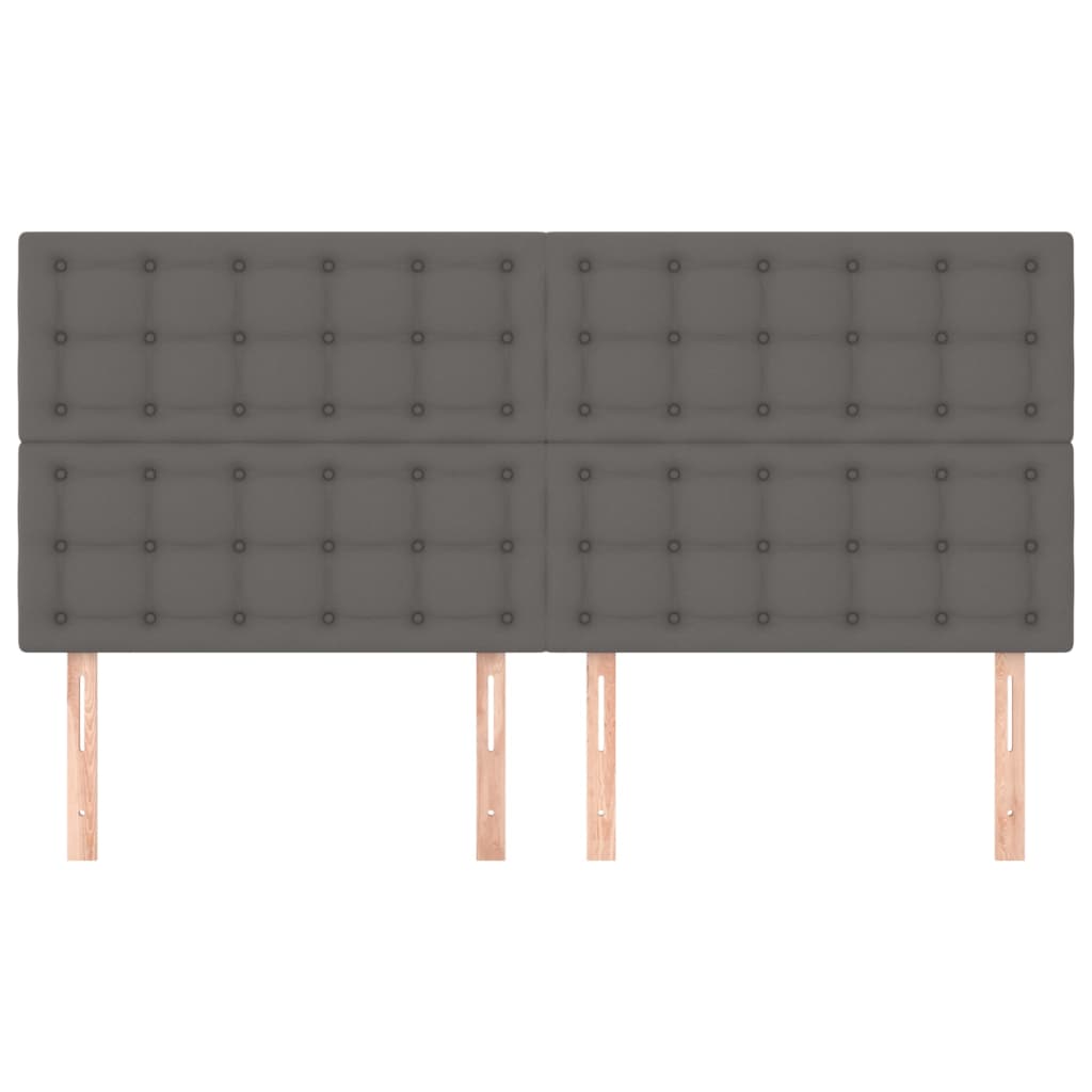 vidaXL Zagłówek szary 180x5x118/128 cm skóra ekologiczna