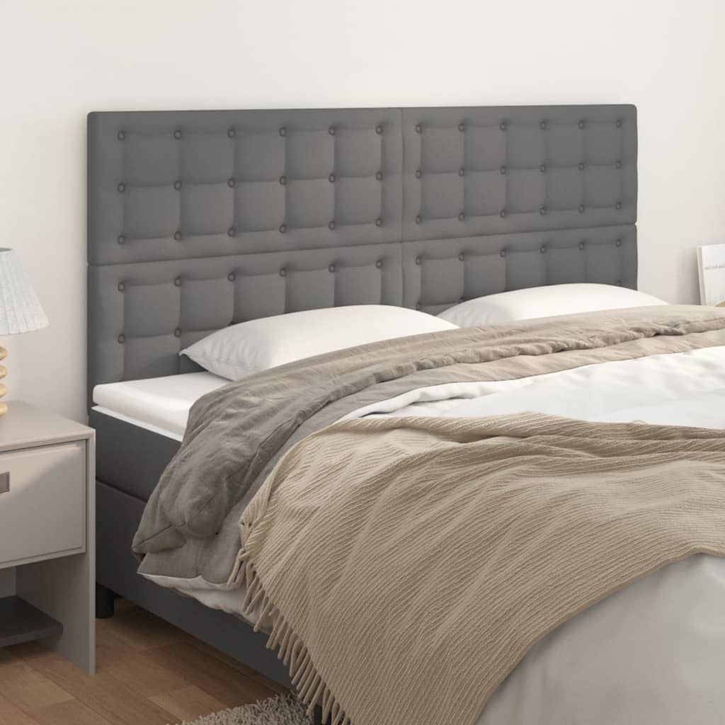 vidaXL Zagłówek szary 180x5x118/128 cm skóra ekologiczna