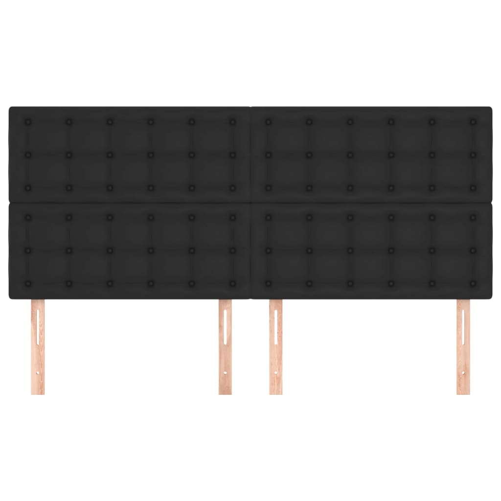 vidaXL Zagłówek czarny 200x5x118/128 cm skóra ekologiczna