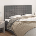 vidaXL Zagłówek szary 200x5x118/128 cm skóra ekologiczna