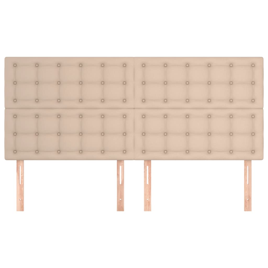 vidaXL Zagłówek cappuccino 200x5x118/128 cm skóra ekologiczna