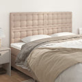 vidaXL Zagłówek cappuccino 200x5x118/128 cm skóra ekologiczna