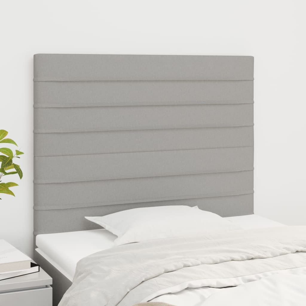 vidaXL Zagłówek jasnoszary 80x5x118/128 cm tkanina