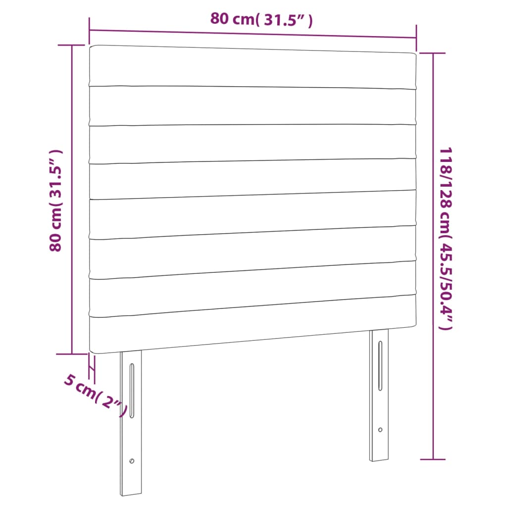 vidaXL Zagłówek kremowy 80x5x118/128 cm tkanina