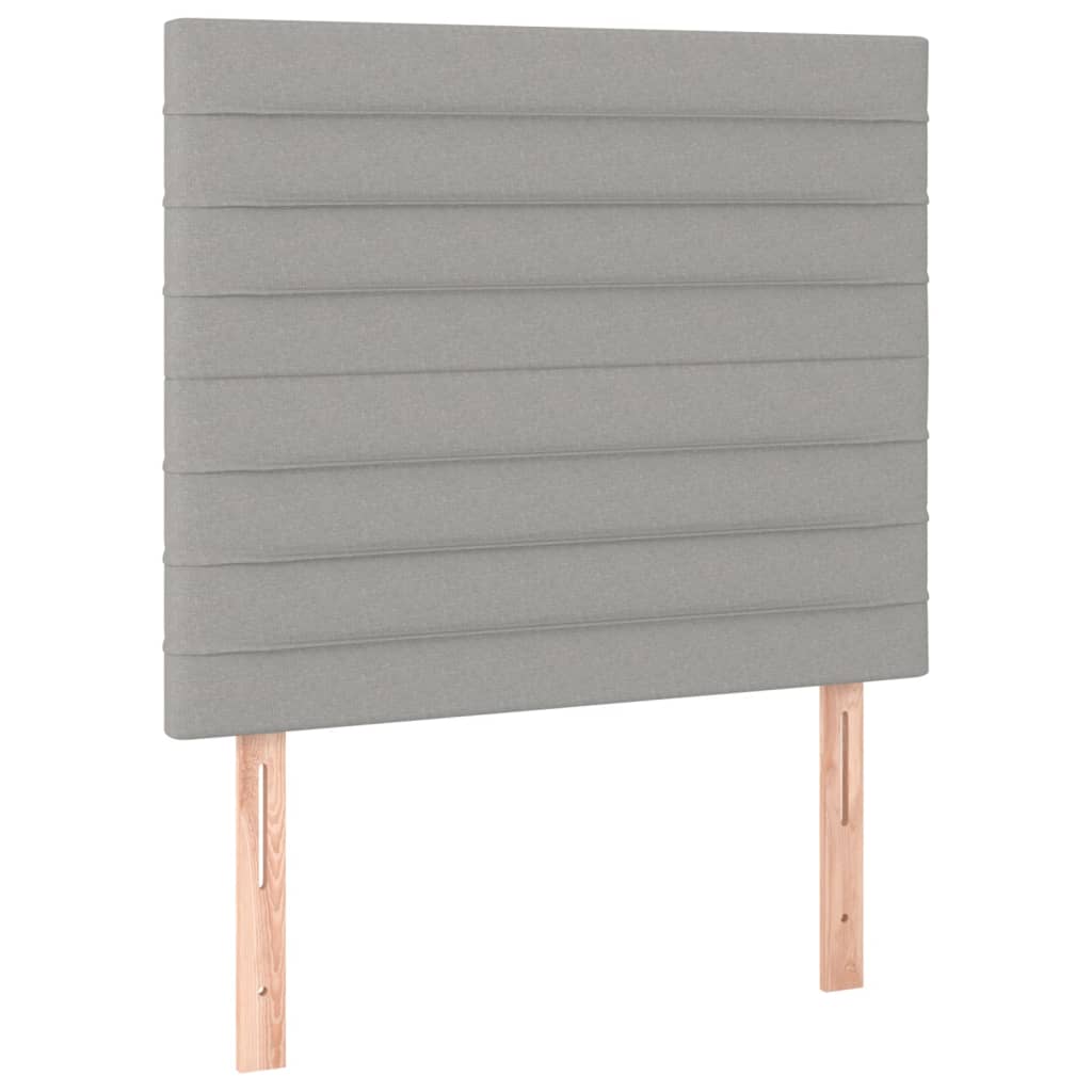 vidaXL Zagłówek jasnoszary 90x5x118/128 cm tkanina
