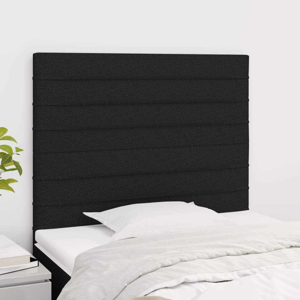 vidaXL Zagłówek czarny 100x5x118/128 cm tkanina