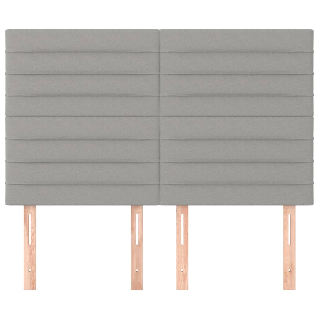 vidaXL Zagłówek jasnoszary 144x5x118/128 cm tkanina